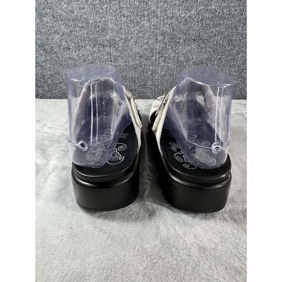 Alegria womens size 9  EURO 39 White Leather Sandals With Buckles slip on - Picture 8 of 16